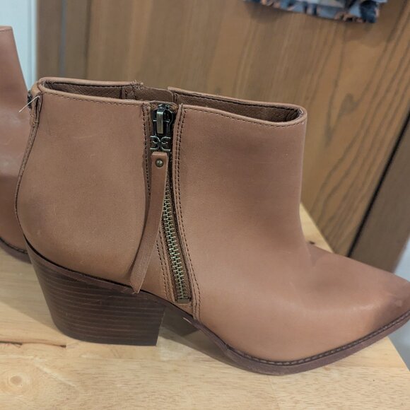 Sam Edelman Brown Leather Zip Ankle Boots -Size 10 - Picture 3 of 8